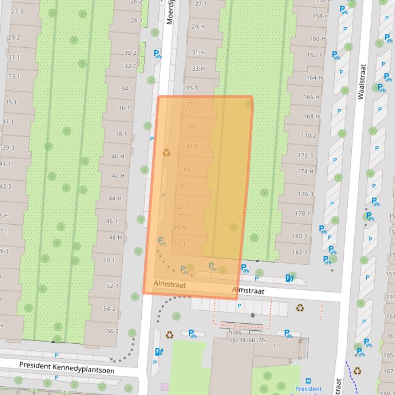 Kaart van postcodegebied 1079XM.