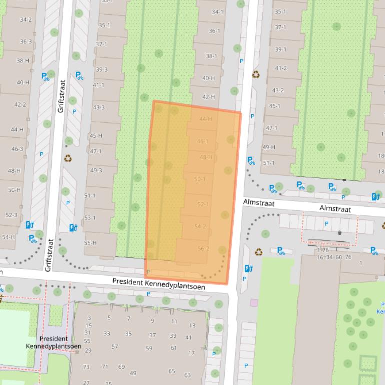 Kaart van postcodegebied 1079XS.
