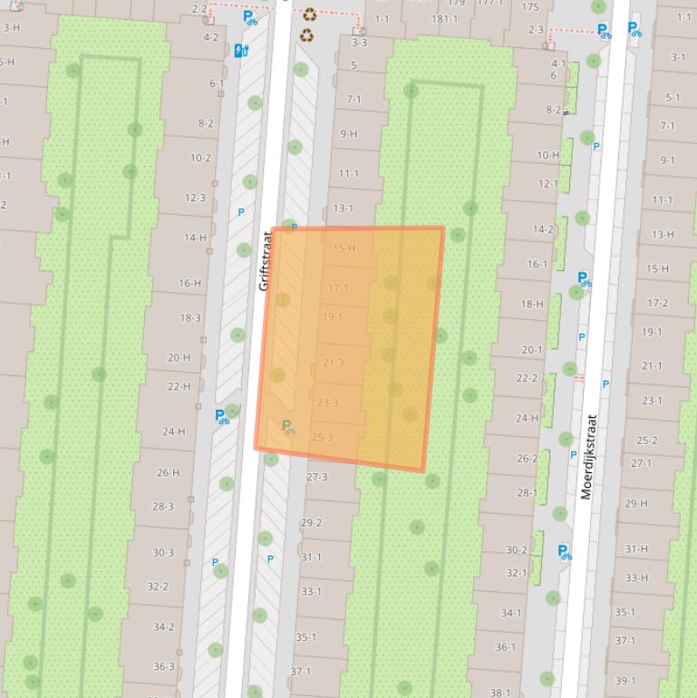Kaart van postcodegebied 1079XV.