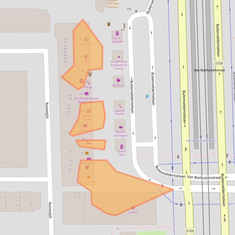 Kaart van postcodegebied 1081AC.