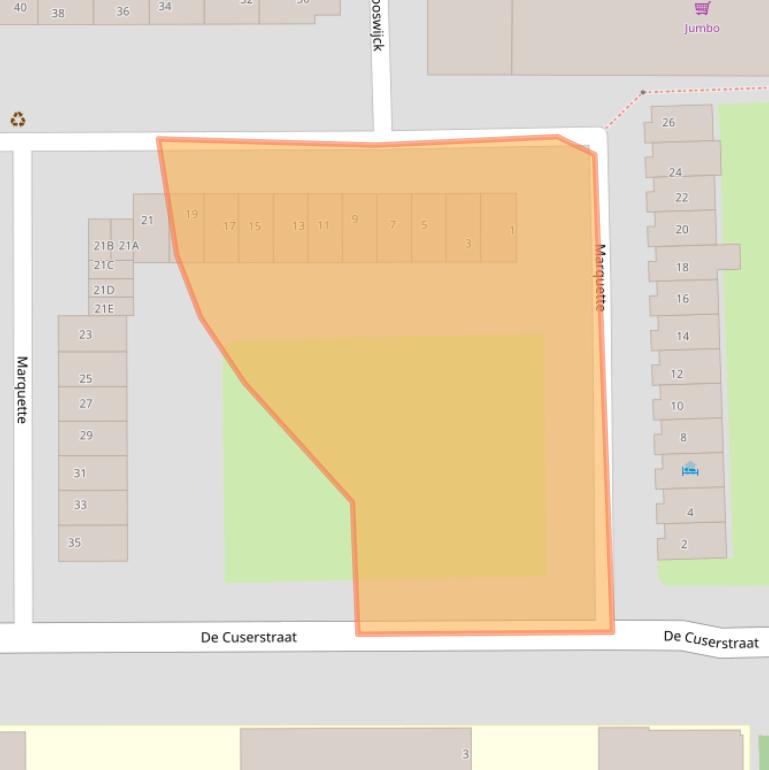 Kaart van postcodegebied 1081AD.