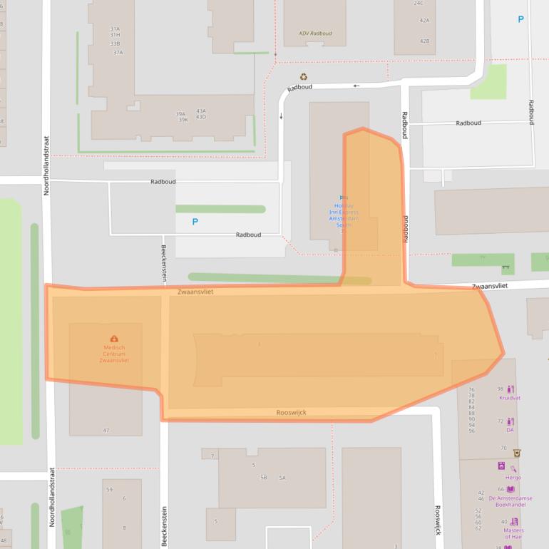 Kaart van postcodegebied 1081AP.