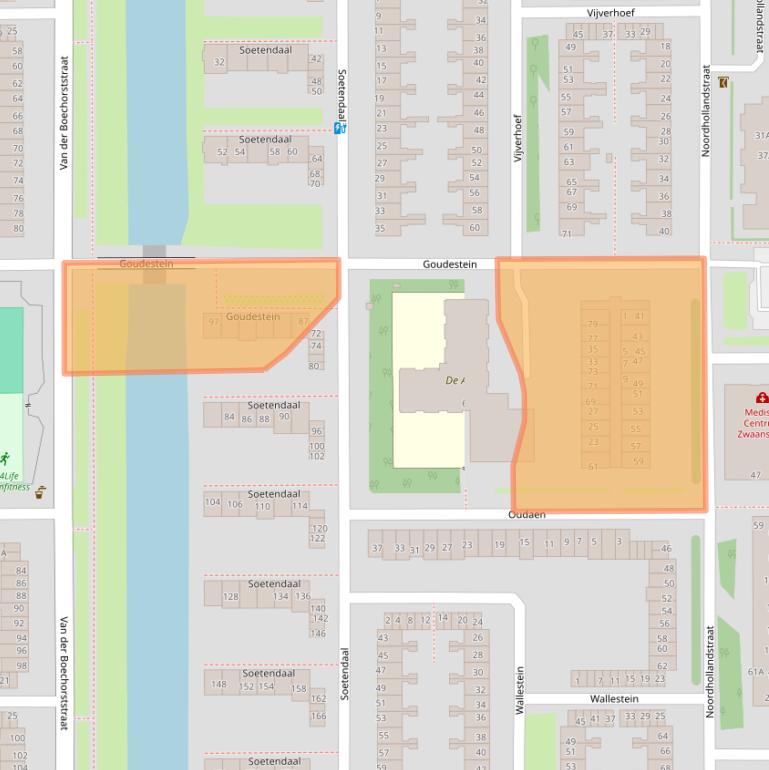 Kaart van postcodegebied 1081AZ.