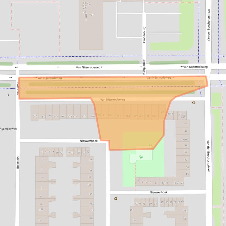 Kaart van postcodegebied 1081BJ.