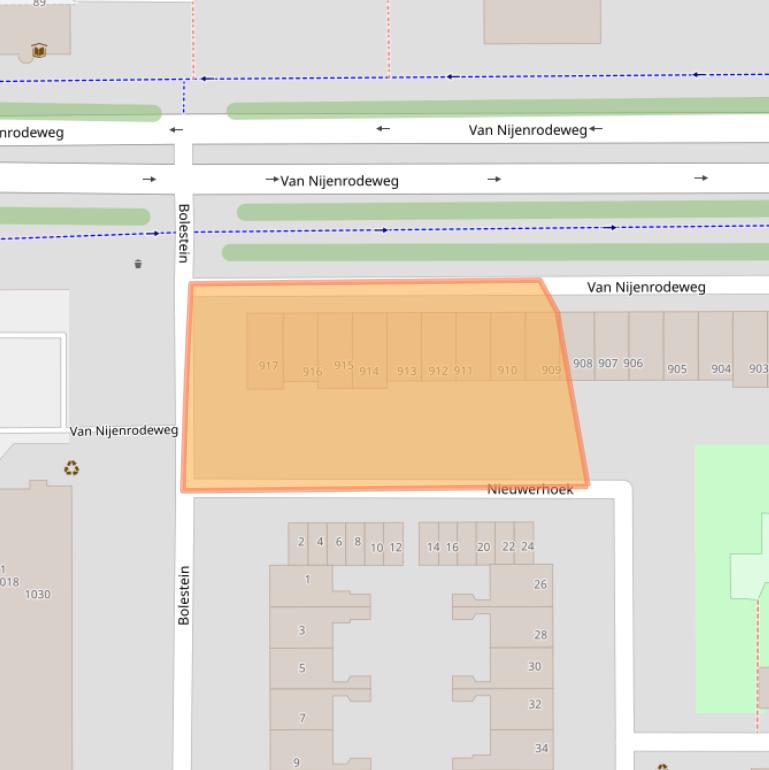 Kaart van postcodegebied 1081BK.