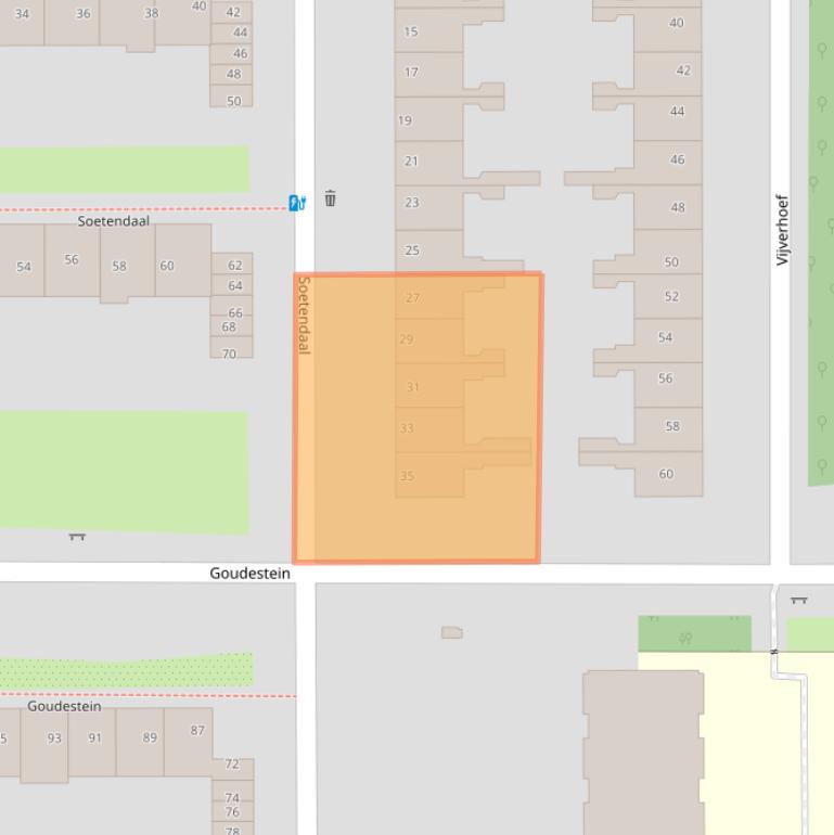 Kaart van postcodegebied 1081BM.