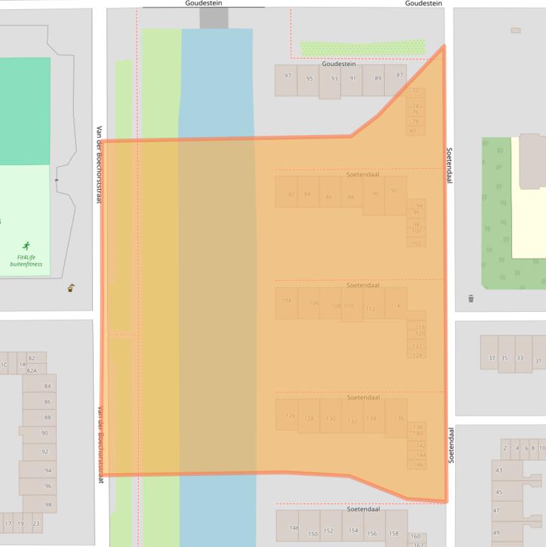 Kaart van postcodegebied 1081BR.