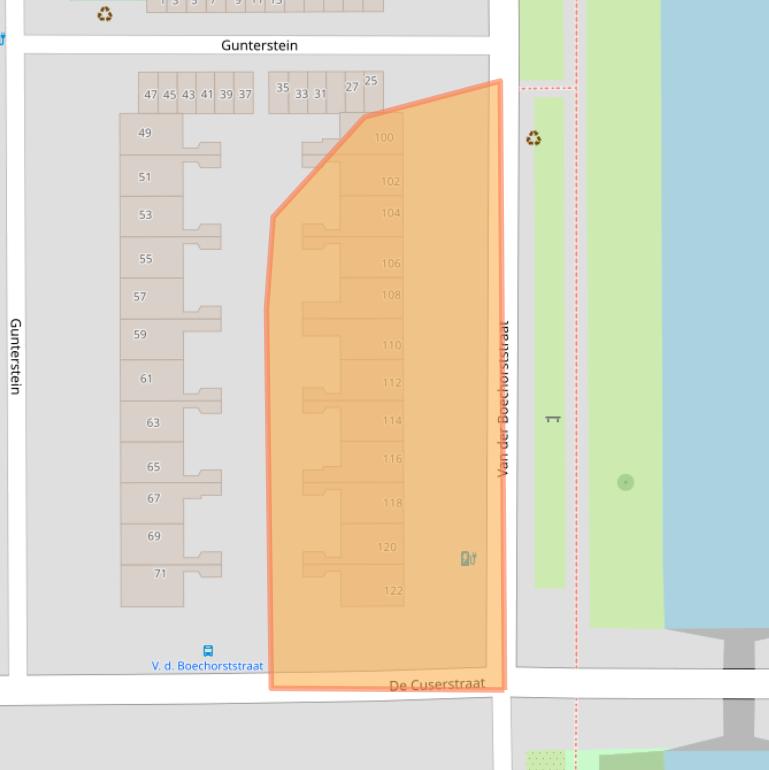 Kaart van postcodegebied 1081BX.