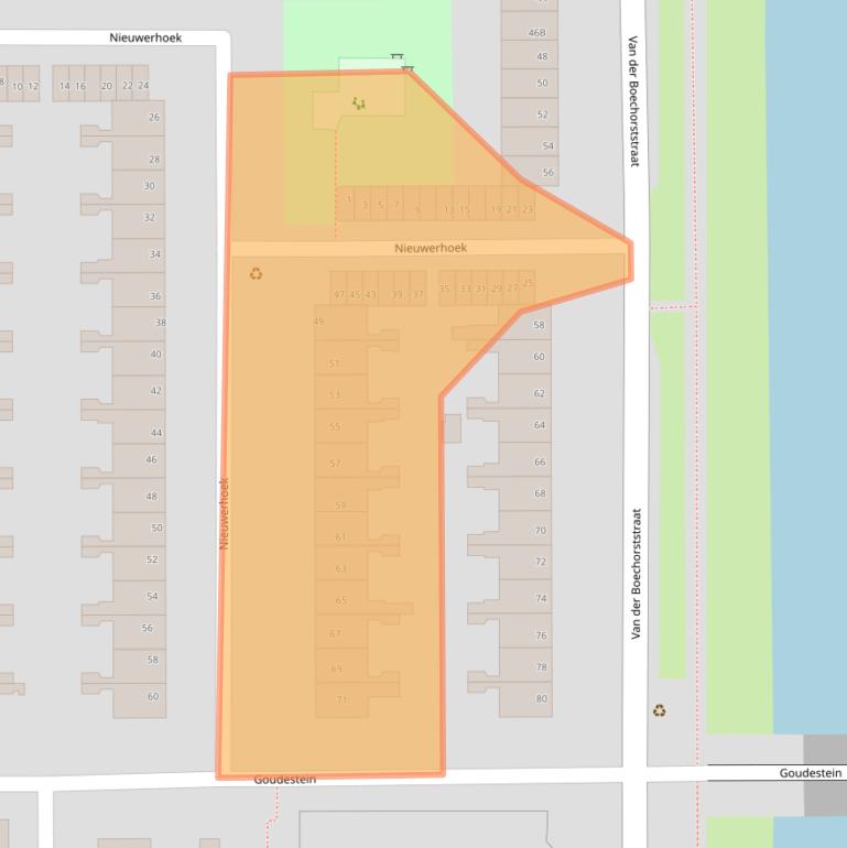 Kaart van postcodegebied 1081CA.