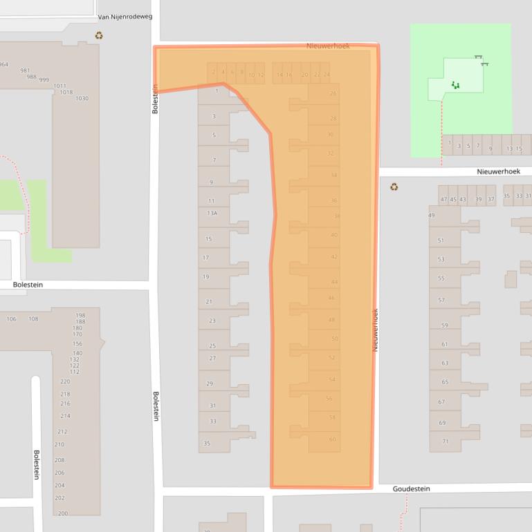 Kaart van postcodegebied 1081CB.