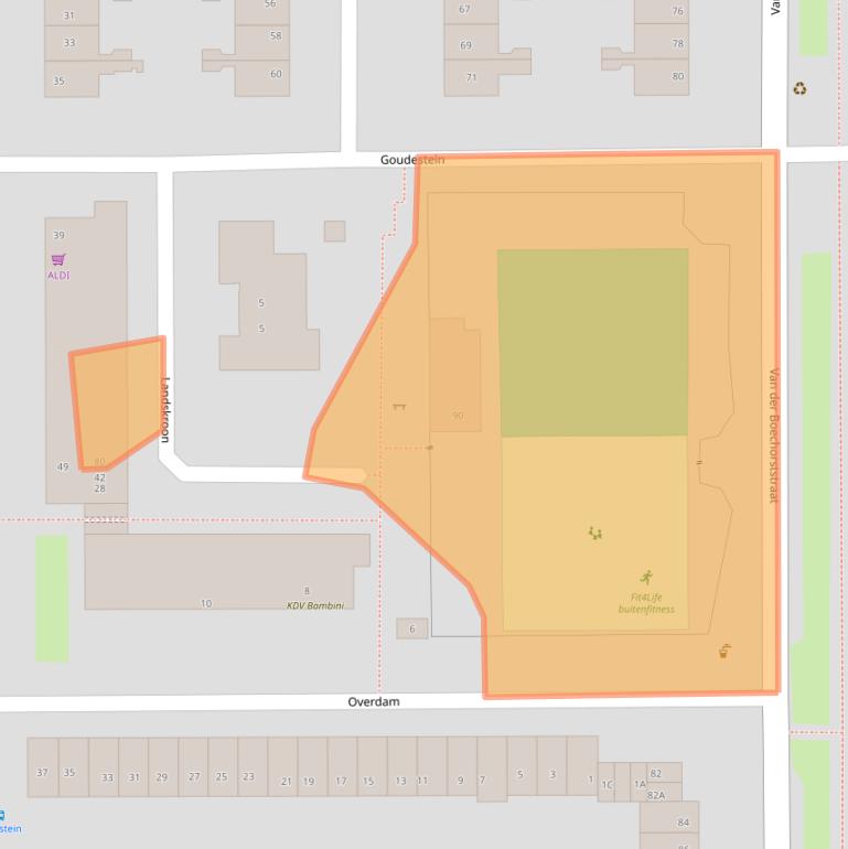 Kaart van postcodegebied 1081CD.