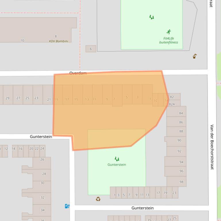 Kaart van postcodegebied 1081CE.