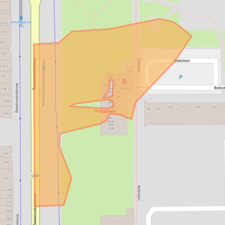 Kaart van postcodegebied 1081CT.