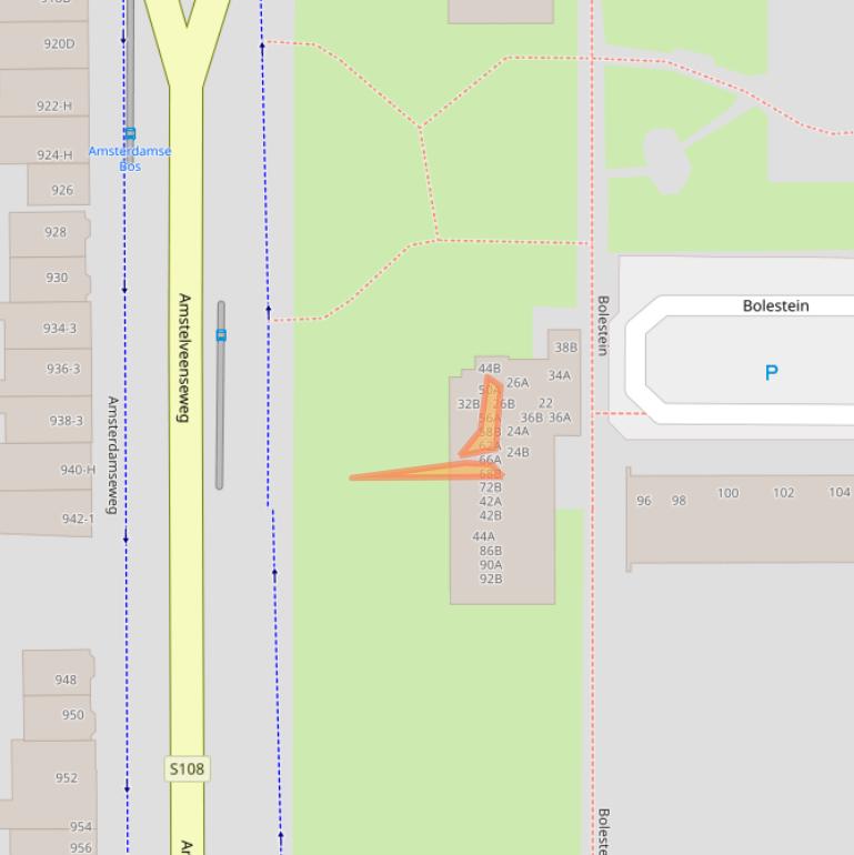 Kaart van postcodegebied 1081CV.