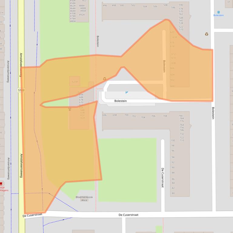 Kaart van postcodegebied 1081EL.