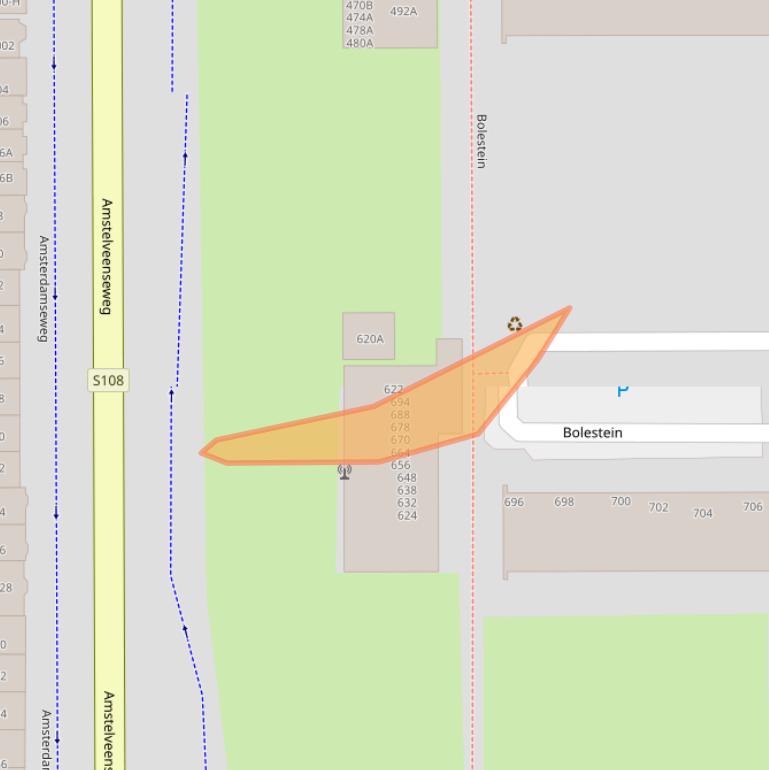 Kaart van postcodegebied 1081EM.