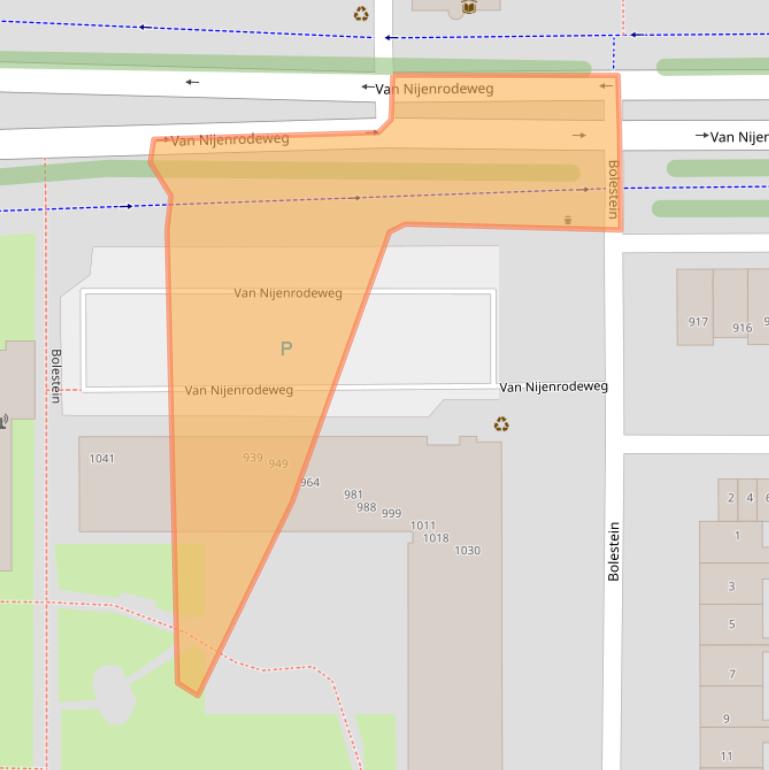 Kaart van postcodegebied 1081ES.