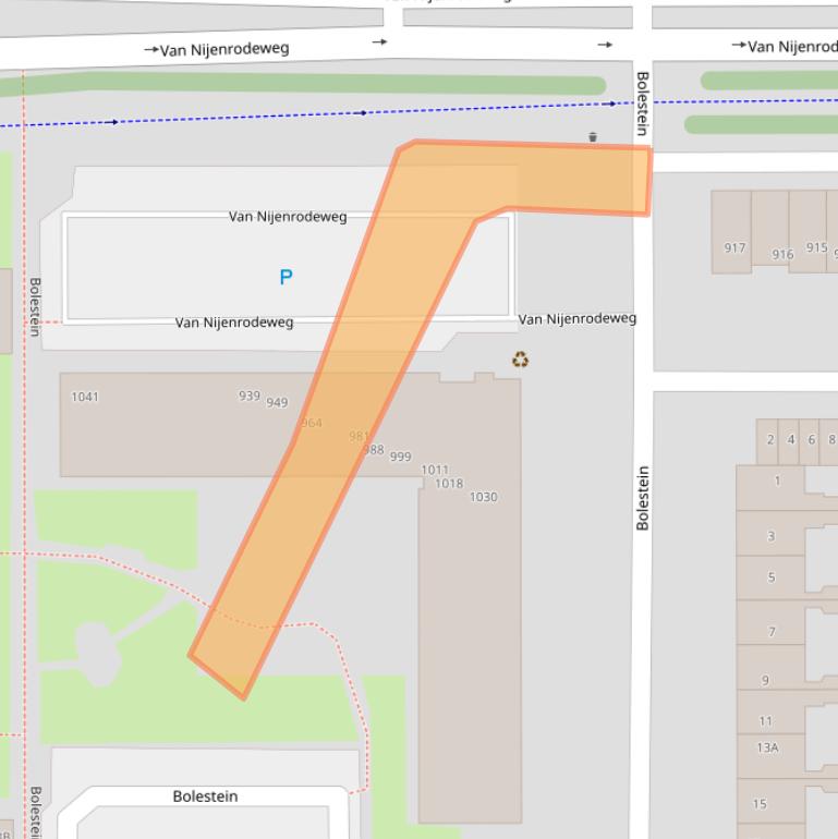 Kaart van postcodegebied 1081ET.