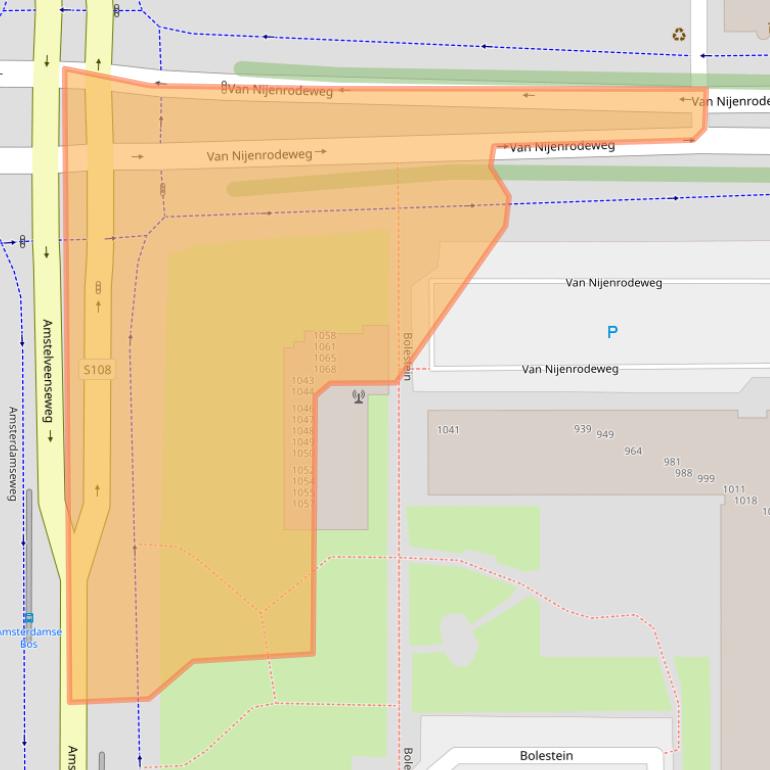Kaart van postcodegebied 1081EX.