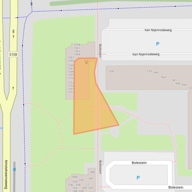 Kaart van postcodegebied 1081EZ.