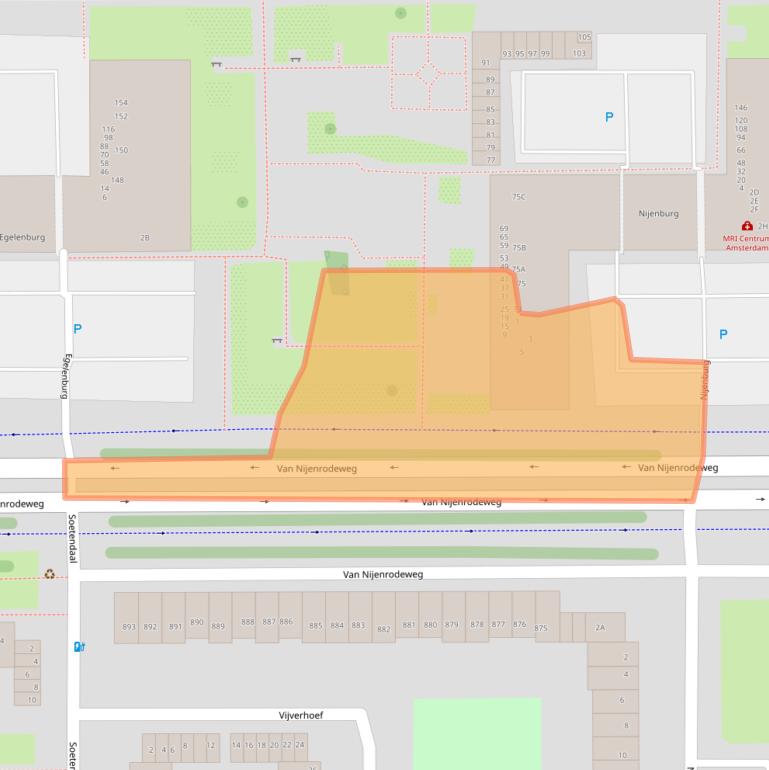 Kaart van postcodegebied 1081GD.