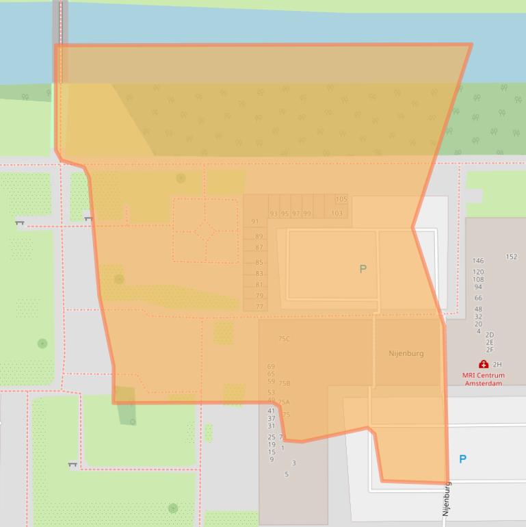 Kaart van postcodegebied 1081GE.