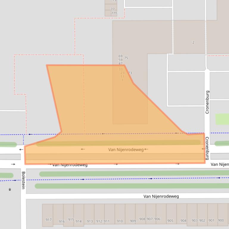 Kaart van postcodegebied 1081GL.