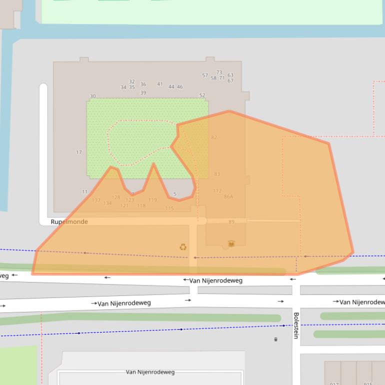 Kaart van postcodegebied 1081GS.