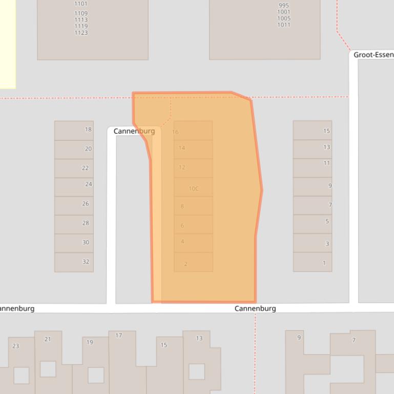 Kaart van postcodegebied 1081GX.