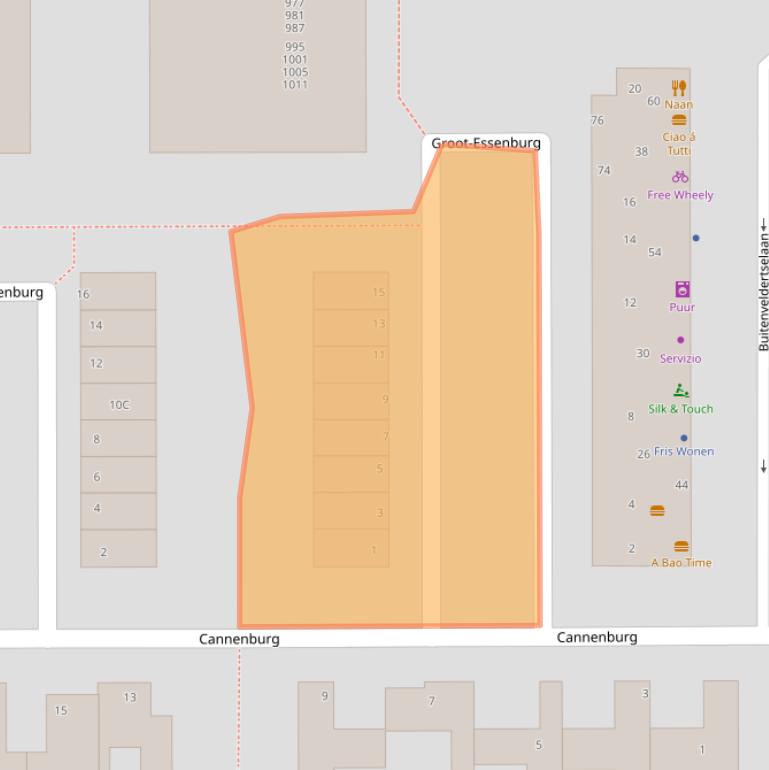 Kaart van postcodegebied 1081HE.