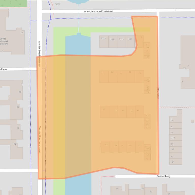 Kaart van postcodegebied 1081HK.