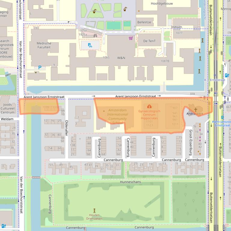 Kaart van postcodegebied 1081HL.