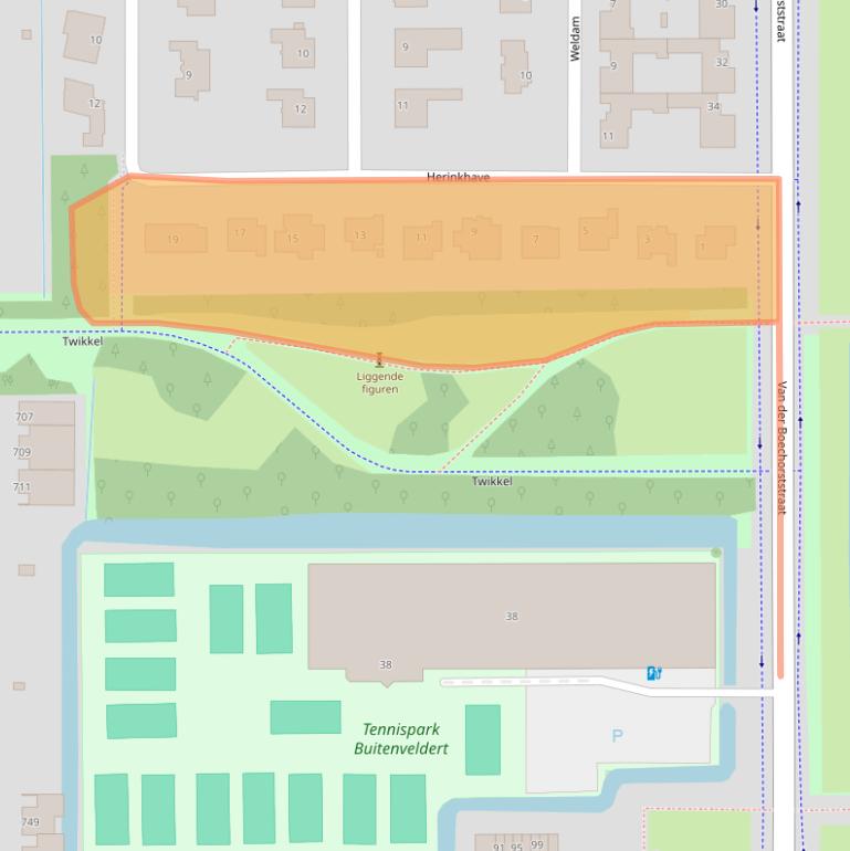 Kaart van postcodegebied 1081HM.