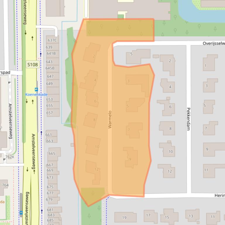 Kaart van postcodegebied 1081HS.