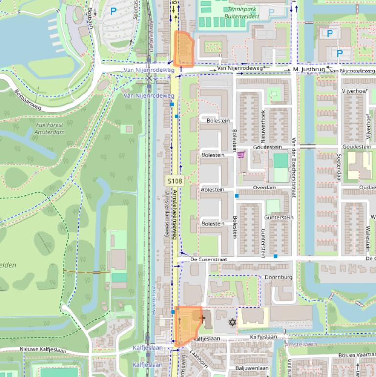 Kaart van postcodegebied 1081JG.