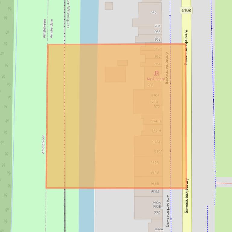 Kaart van postcodegebied 1081JR.