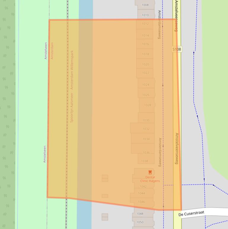 Kaart van postcodegebied 1081JT.