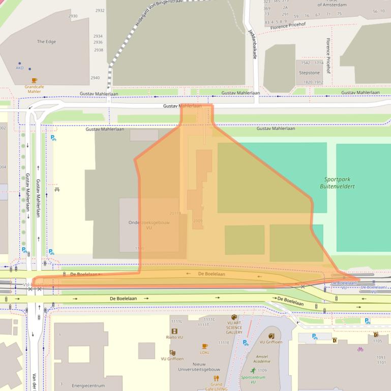 Kaart van postcodegebied 1081LB.