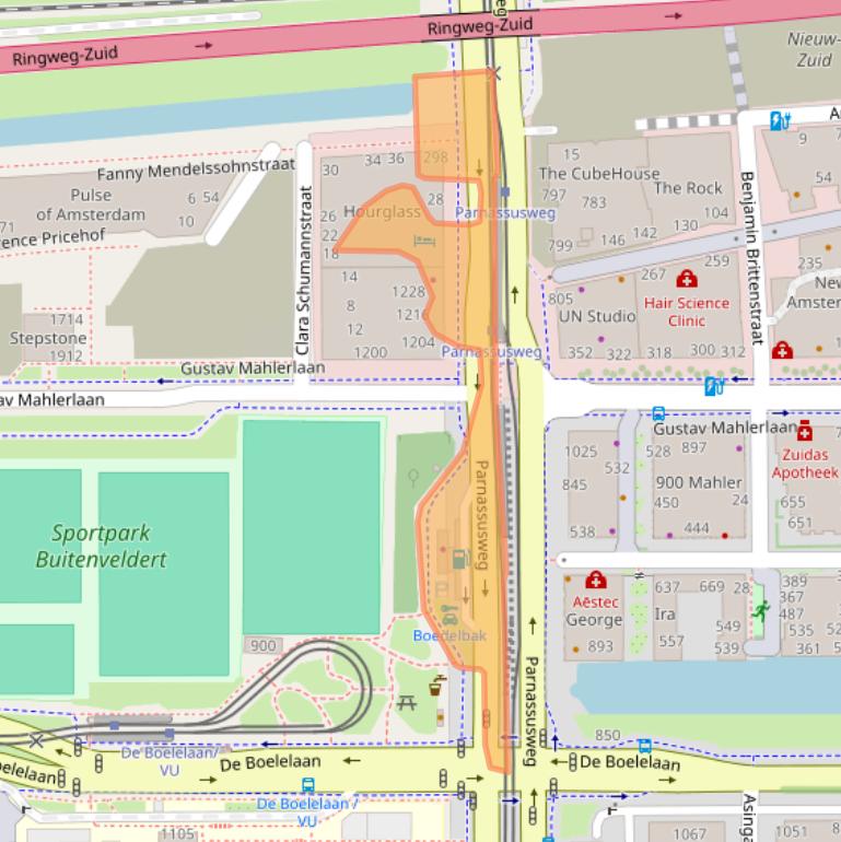 Kaart van postcodegebied 1081LC.