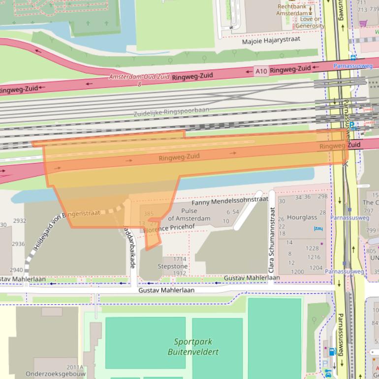 Kaart van postcodegebied 1081LE.