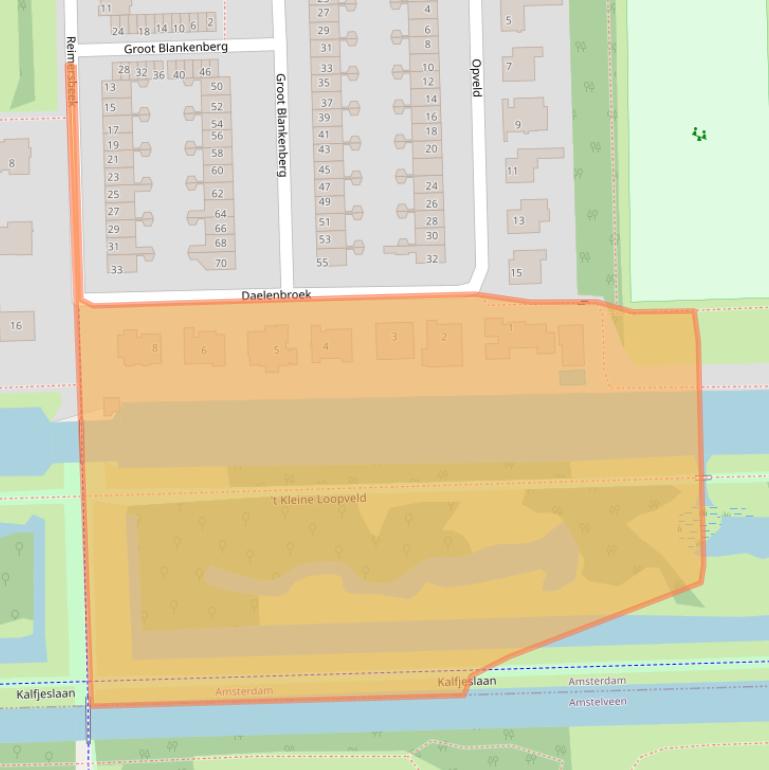 Kaart van postcodegebied 1082AA.