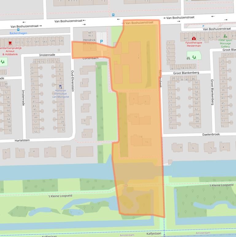 Kaart van postcodegebied 1082AG.