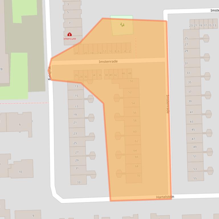 Kaart van postcodegebied 1082AL.