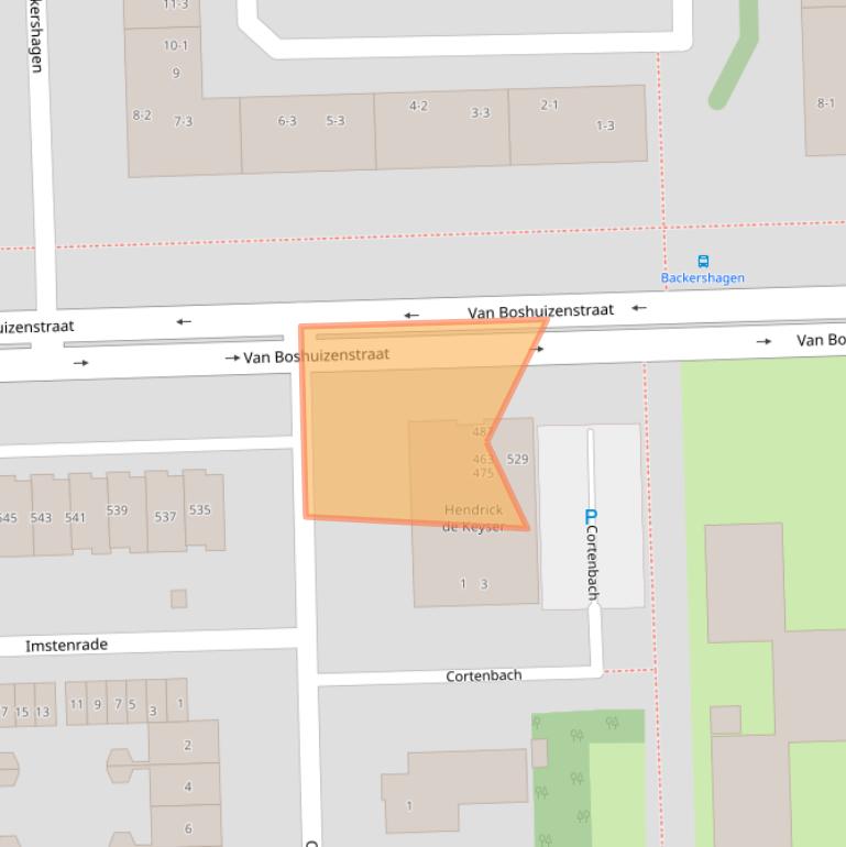 Kaart van postcodegebied 1082AS.