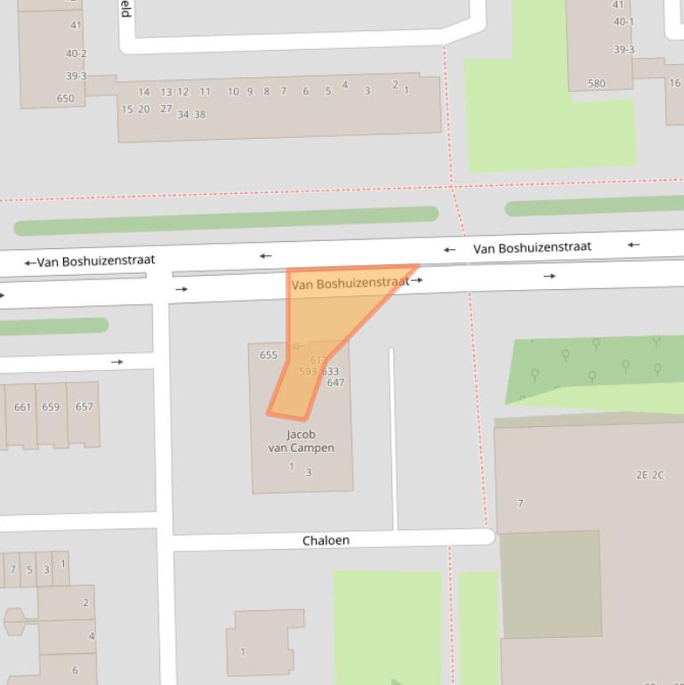 Kaart van postcodegebied 1082AW.