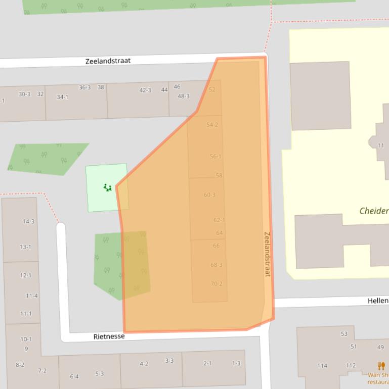 Kaart van postcodegebied 1082BZ.