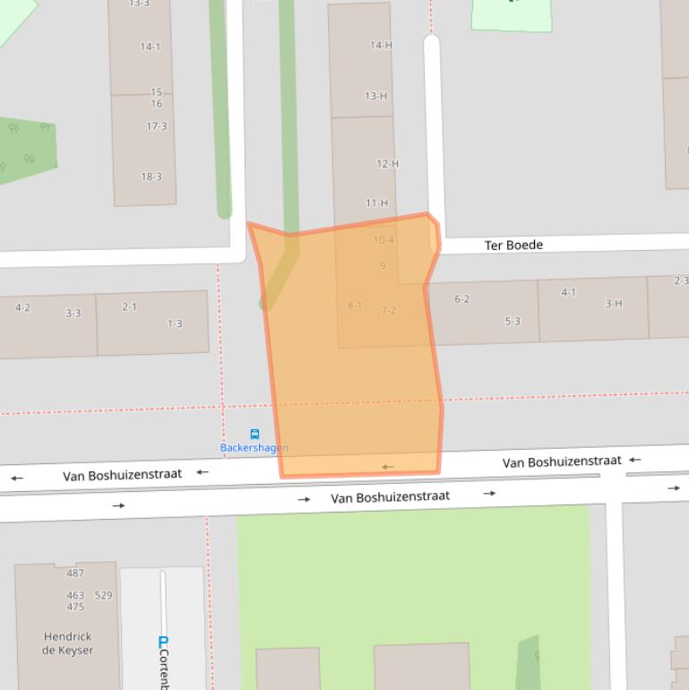 Kaart van postcodegebied 1082CC.