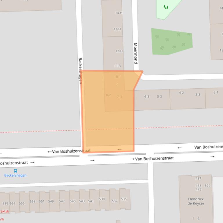 Kaart van postcodegebied 1082CM.