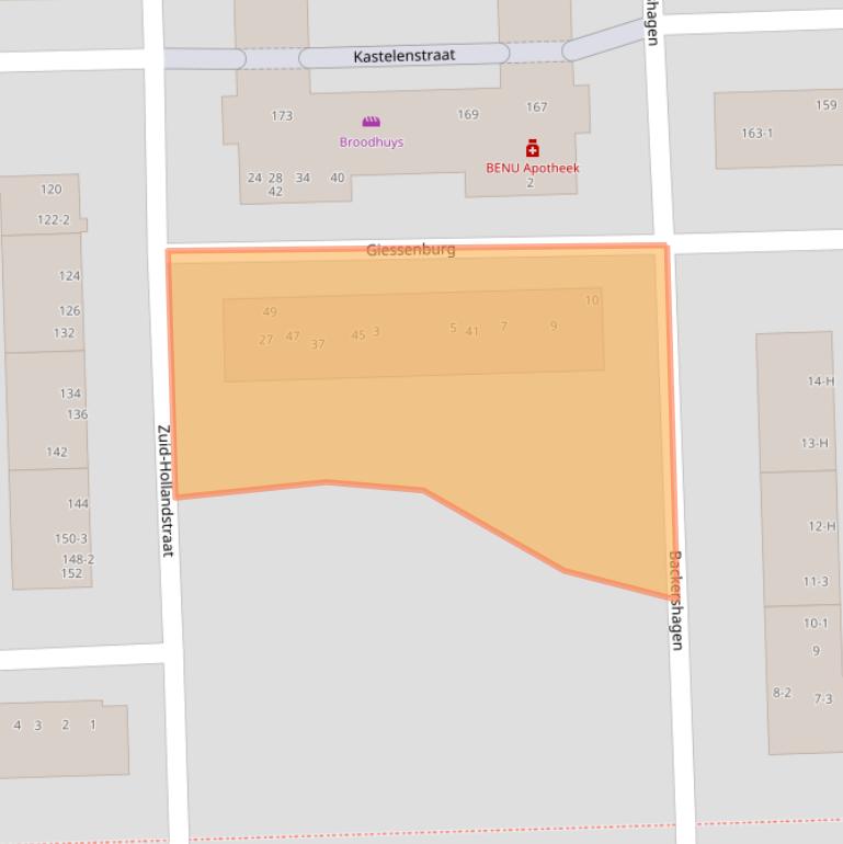 Kaart van postcodegebied 1082CV.