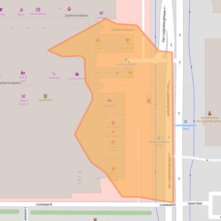 Kaart van postcodegebied 1082DC.